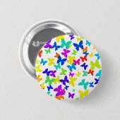 Badge Rond 5 Cm Bouton papillon coloré (Devant & derrière)