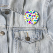 Badge Rond 5 Cm Bouton papillon coloré (En situation)