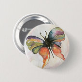 Badge Rond 5 Cm Bouton papillon du bonheur (Devant & derrière)