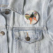 Badge Rond 5 Cm Bouton papillon du bonheur (En situation)