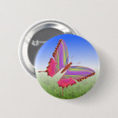 Badge Rond 5 Cm Bouton papillon unique (Devant & derrière)