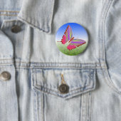 Badge Rond 5 Cm Bouton papillon unique (En situation)