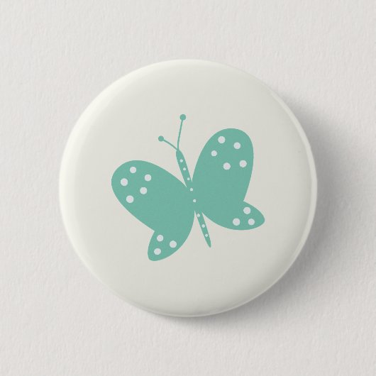 Badge Rond 5 Cm Bouton Papillon Vert (Devant)