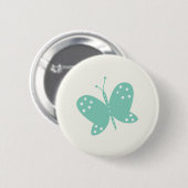 Badge Rond 5 Cm Bouton Papillon Vert (Devant & derrière)