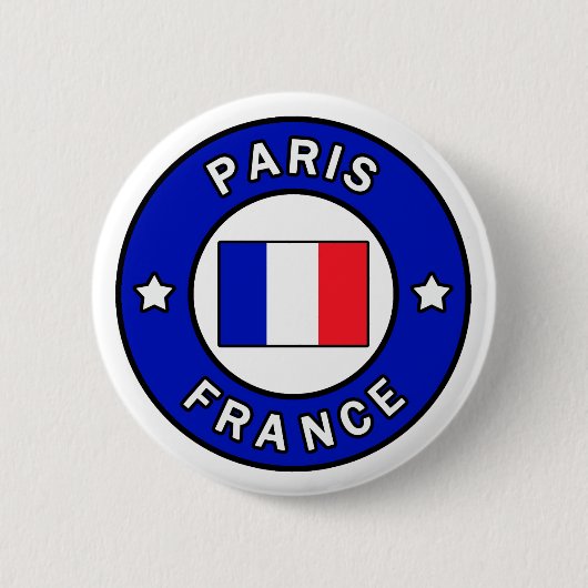 Badge Rond 5 Cm Bouton Paris France (Devant)