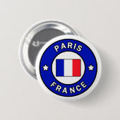 Badge Rond 5 Cm Bouton Paris France (Devant & derrière)