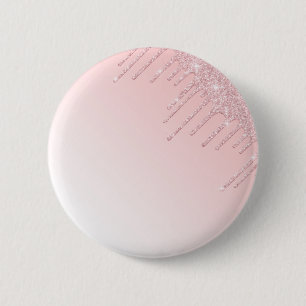 Badge Rond 5 Cm Bouton parties scintillant à goutte rose personna