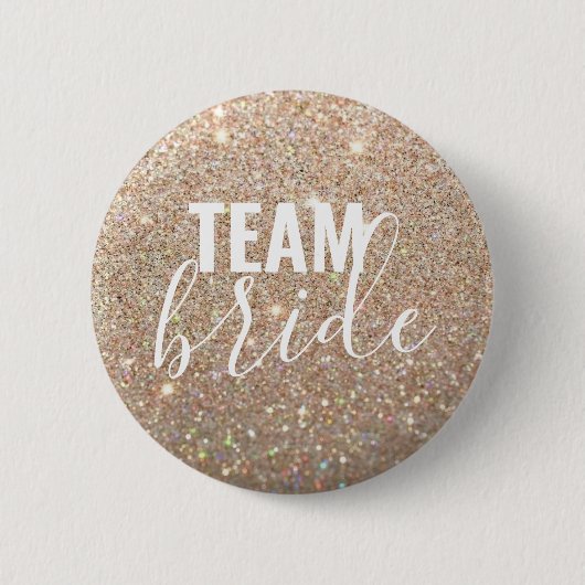 Badge Rond 5 Cm Bouton - Parties scintillant d'or Fab Team Bride (Devant)