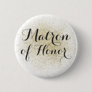 Badge Rond 5 Cm Bouton parties scintillant Gold Matron of Honor