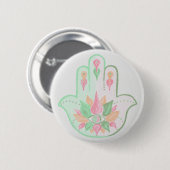 Badge Rond 5 Cm Bouton Pastel Hamsa (Devant & derrière)