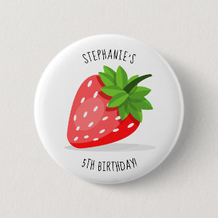 Badge Rond 5 Cm Bouton Patch fraise