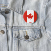 Badge Rond 5 Cm Bouton patriotique de charme du drapeau du Canada (En situation)