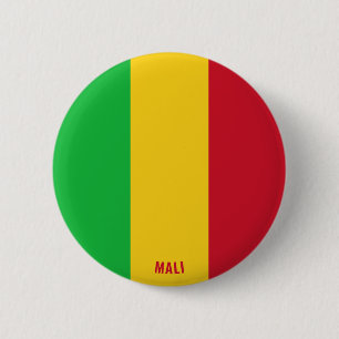 Badge Rond 5 Cm Bouton patriotique de charme du drapeau du Mali