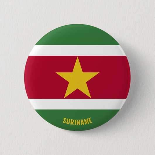 Badge Rond 5 Cm Bouton patriotique de charme du drapeau du Surinam (Devant)