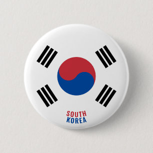 Badge Rond 5 Cm Bouton patriotique de charme du drapeau sud-coréen