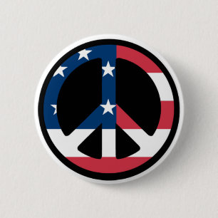 Badge Rond 5 Cm Bouton patriotique de paix