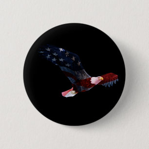 Badge Rond 5 Cm Bouton patriotique d'Eagle chauve