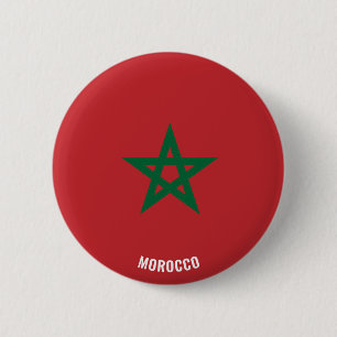 Badge Rond 5 Cm Bouton patriotique du drapeau du Maroc