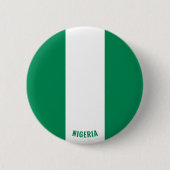 Badge Rond 5 Cm Bouton patriotique du drapeau du Nigeria (Devant)