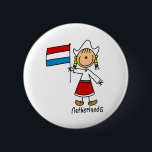 Badge Rond 5 Cm Bouton Pays-Bas<br><div class="desc">Soutenez le Pays-Bas et commandez l'un de ces mignons patriotes à bâtons de drapeau !</div>