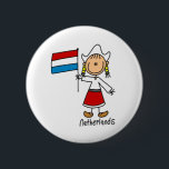 Badge Rond 5 Cm Bouton Pays-Bas<br><div class="desc">Soutenez le Pays-Bas et commandez l'un de ces mignons patriotes à bâtons de drapeau !</div>