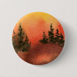 Badge Rond 5 Cm Bouton Paysage des pins
