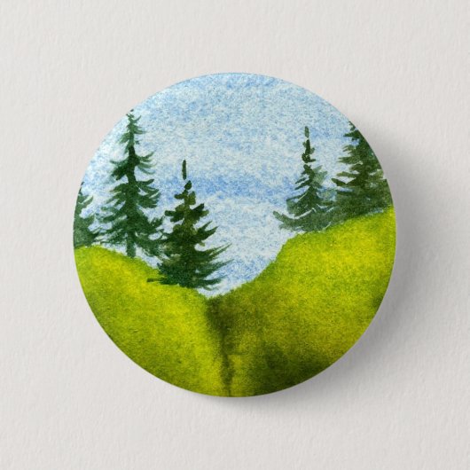 Badge Rond 5 Cm Bouton Paysage des pins (Devant)