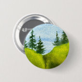 Badge Rond 5 Cm Bouton Paysage des pins (Devant & derrière)