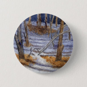 Badge Rond 5 Cm Bouton Paysage d'hiver