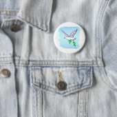 Badge Rond 5 Cm Bouton Peace Dove with Olive Branch (En situation)