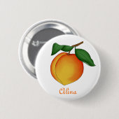 Badge Rond 5 Cm Bouton Peach Juicy (Devant & derrière)