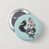 Badge Rond 5 Cm Bouton Pearla Mermaid par Fluff (Devant & derrière)