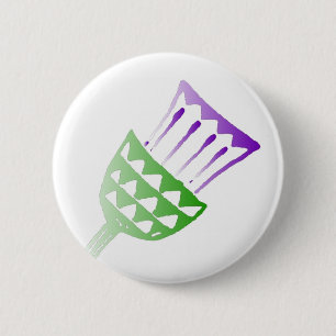Badge Rond 5 Cm Bouton peint de chardon