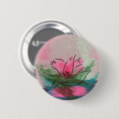 Badge Rond 5 Cm Bouton, peinture rose de fleur (Devant & derrière)