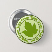 Badge Rond 5 Cm Bouton Penser vert (Devant & derrière)