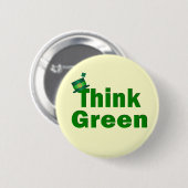 Badge Rond 5 Cm Bouton Penser vert (Devant & derrière)