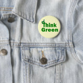Badge Rond 5 Cm Bouton Penser vert (En situation)