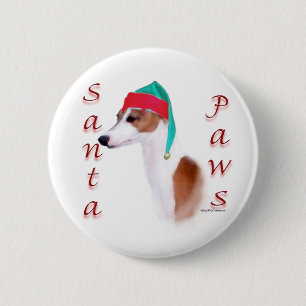 Badge Rond 5 Cm Bouton Père Noël Paws de Greyhound italien