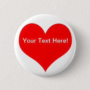 Badge Rond 5 Cm Bouton personnalisable de coeur