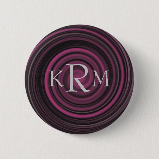 Badge Rond 5 Cm Bouton personnalisable des initiales de monogramme (Devant)