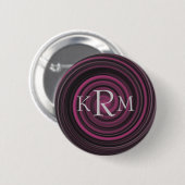 Badge Rond 5 Cm Bouton personnalisable des initiales de monogramme (Devant & derrière)