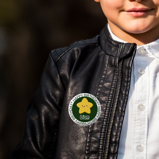 Badge Rond 5 Cm Bouton Personnalisable pour Anniversaire Jaune
