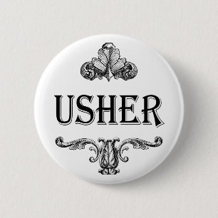 Badge Rond 5 Cm Bouton personnalisable vintage d'Usher