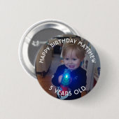 Badge Rond 5 Cm Bouton Personnalisé Birthday Boy (Devant & derrière)