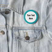 Badge Rond 5 Cm Bouton Personnalisé Bordure Turquoise (En situation)
