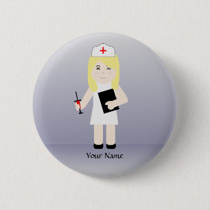 Badge Rond 5 Cm Bouton personnalisé Cute Nurse 4