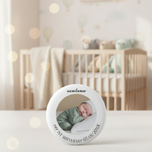 Badge Rond 5 Cm Bouton personnalisé d'anniversaire avec photo de b
