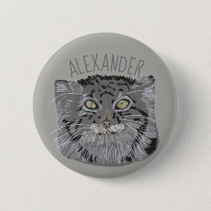 Badge Rond 5 Cm Bouton personnalisé de chat de Pallas de Tibétai