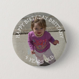 Badge Rond 5 Cm Bouton personnalisé de fille d'anniversaire