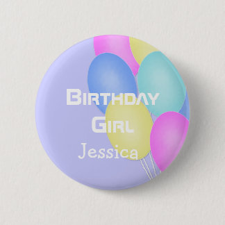 Badge Rond 5 Cm Bouton personnalisé de fille d'anniversaire